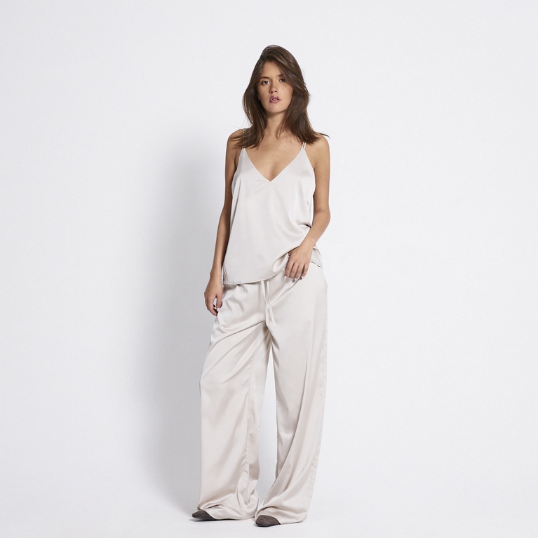 Satin pants "Ashley" Soft Beige